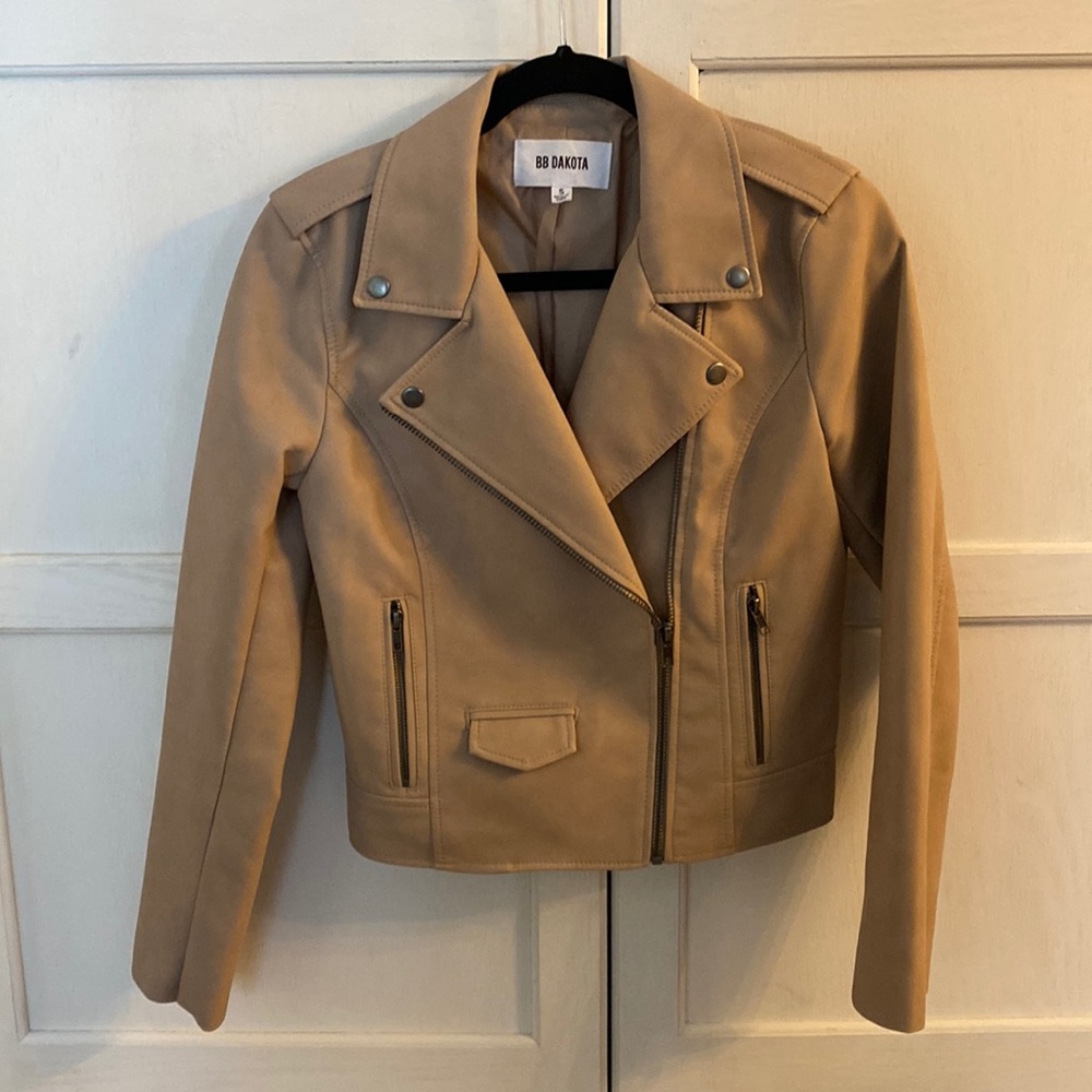 S blush colored leather jacket from BB Dakota.